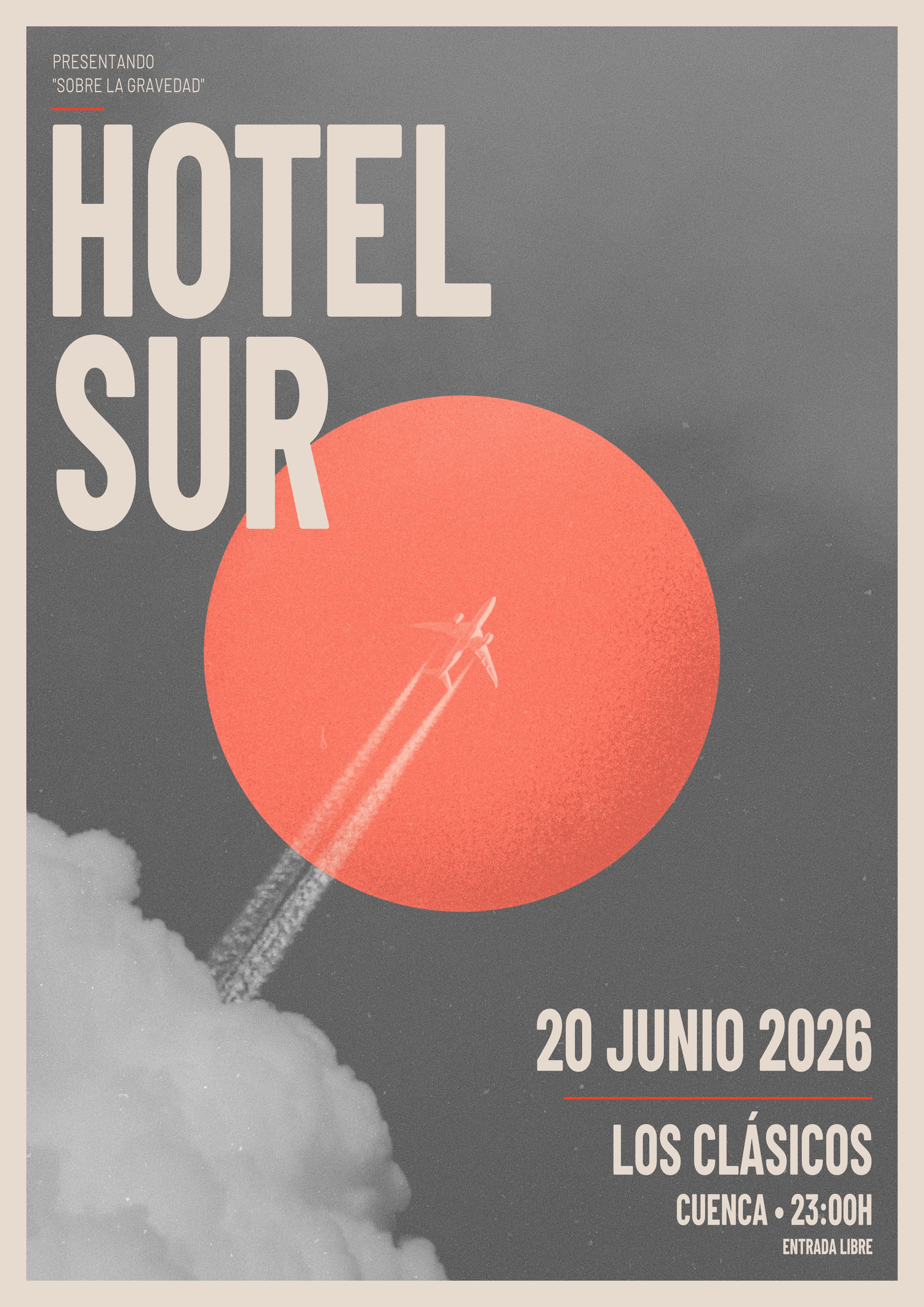 Cartel del concierto de Hotel Sur en Los Clásicos, Cuenca – 20 de junio de 2026